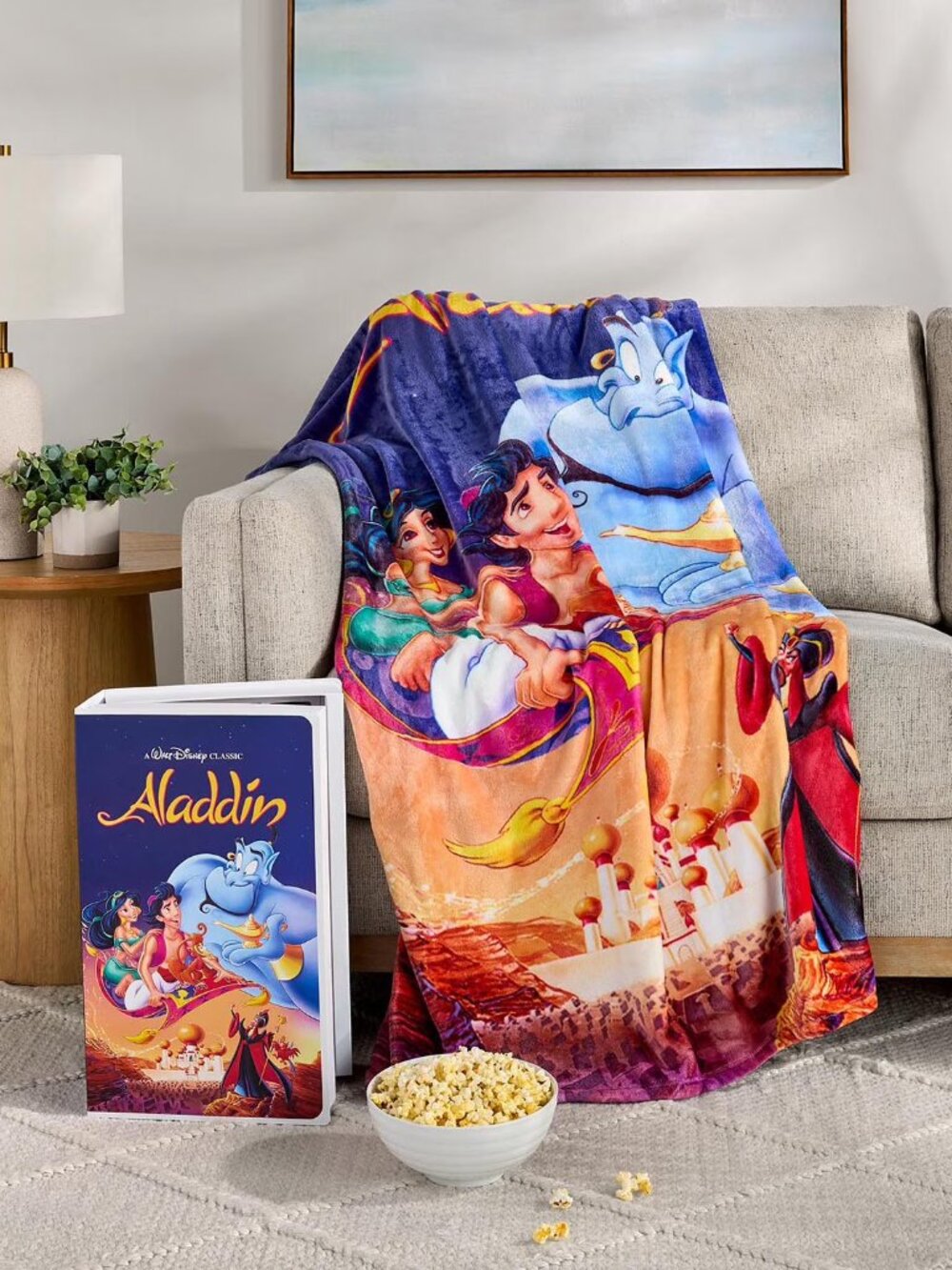 Disney Classic VHS Boxed Silk Touch Throw, 50" x 70" - Aladdin